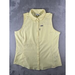 Columbia Shirt Womens XL Yellow Kestrel Trail Lite Sleeveless Button Outdoors